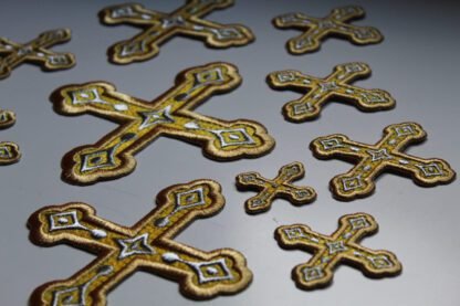 Exquisite Gold Orthodox Vestment Cross Applique Set - 13 Piece for Priests - Custom Colors Available - Image 2