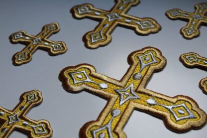 Exquisite Gold Orthodox Vestment Cross Applique Set - 13 Piece for Priests - Custom Colors Available - Image 3