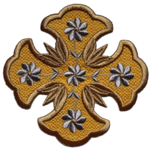 Cross 5 Flowers Applique Byzantine 5-Flower & 12-Petal Cross Applique