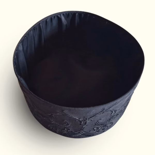 Black Embroidered Skufia (Semi-Hard) | Monastic Skoufos