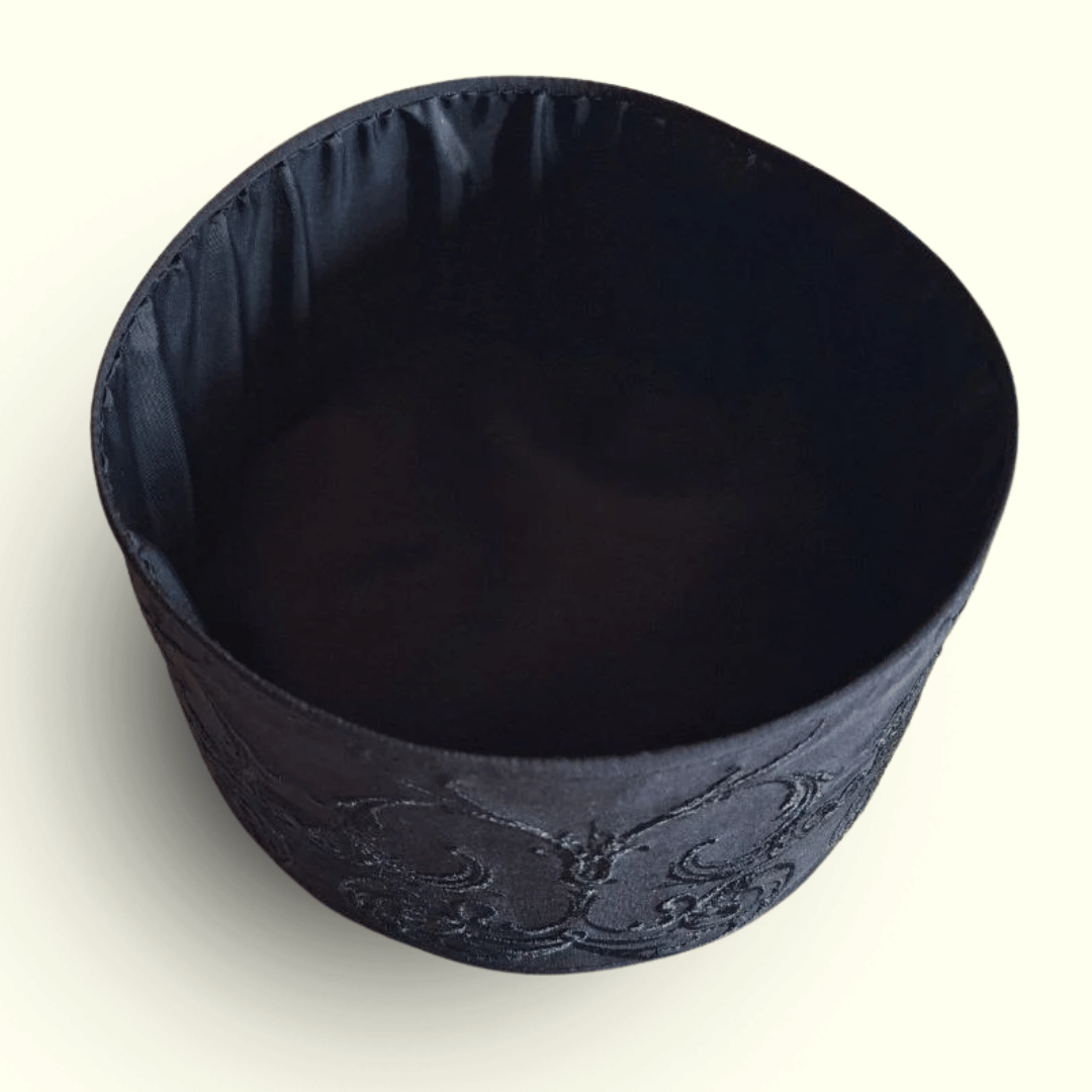 Handmade Black Embroidered Floral Skufia - Semi-Hard Orthodox Priest & Monastic Headwear - Greek Monastery Craftsmanship - Image 3