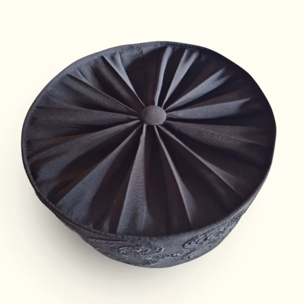 Black Embroidered Skufia (Semi-Hard) | Monastic Skoufos