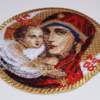 Circular Theotokos & Christ Child Embroidered Applique (6")
