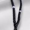 HANDMADE Tailless Black Satin PRAYER ROPE/KOMBOSKINI/CHOTKI (50 Knots) with CHINA BONE PATTERNED Beads - Unparalleled Comfort, Portable, & Discreet