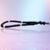 HANDMADE Tailless Black Satin PRAYER ROPE/KOMBOSKINI/CHOTKI (50 Knots) with CHINA BONE PATTERNED Beads - Unparalleled Comfort, Portable, & Discreet