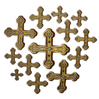 Orthodox Vestment Cross Applique Set - 13 Crosses for Priests - Custom Colors - Monastery Made