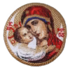 Circular Theotokos & Christ Child Embroidered Applique (6")