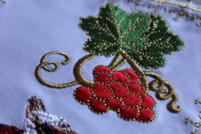 Embroidered Priest Cuffs Epimanikia - Christ & Theotokos Icons, Grape Vines - Custom Fabric Color - Monastic Handmade - Image 8