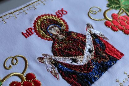 Embroidered Priest Cuffs Epimanikia - Christ & Theotokos Icons, Grape Vines - Custom Fabric Color - Monastic Handmade - Image 7