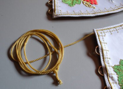 Embroidered Priest Cuffs Epimanikia - Christ & Theotokos Icons, Grape Vines - Custom Fabric Color - Monastic Handmade - Image 9