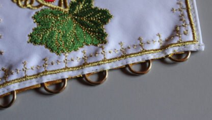 Embroidered Priest Cuffs Epimanikia - Christ & Theotokos Icons, Grape Vines - Custom Fabric Color - Monastic Handmade - Image 11