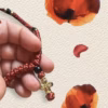 HANDMADE Rustic Red Satin PRAYER ROPE/KOMBOSKINI/CHOTKI (100 Knots) - Unparalleled Comfort for All-Day Prayer