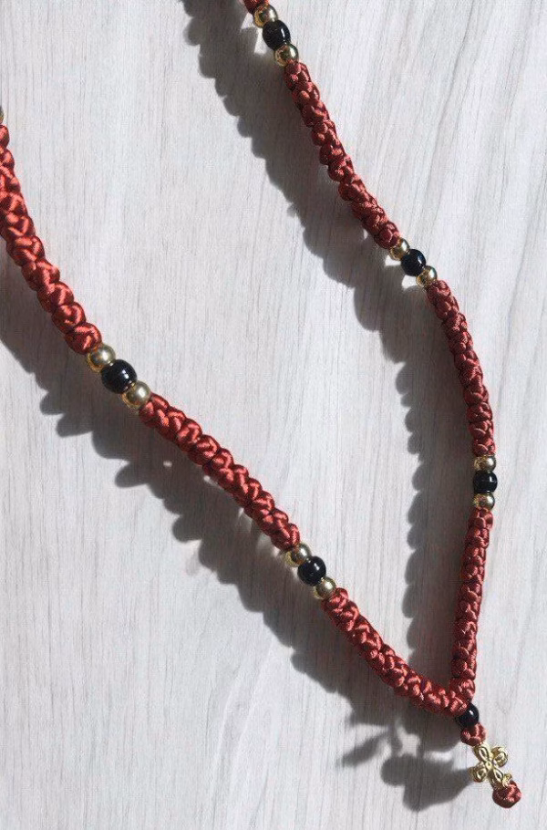 HANDMADE Rustic Red Satin PRAYER ROPE/KOMBOSKINI/CHOTKI (100 Knots) - Unparalleled Comfort for All-Day Prayer