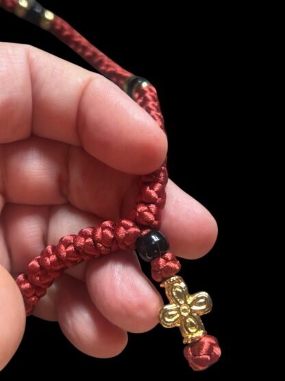 HANDMADE Rustic Red Satin PRAYER ROPE/KOMBOSKINI/CHOTKI (100 Knots) - Unparalleled Comfort for All-Day Prayer