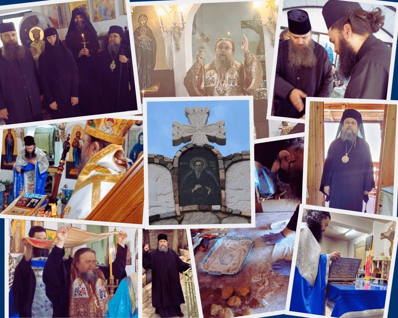 A photo montage of of our monastic brotherhood performing liturgical, pastoral, and missionary duties.