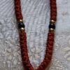 photo_2025-07-04_08-13-28 Rustic Red Satin 50-Knot Prayer Rope Komboskini - Pocket Size, Gold & Onyx Beads - Monastic Handmade
