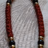 photo_2025-07-04_08-13-35 Rustic Red Satin 50-Knot Prayer Rope Komboskini - Pocket Size, Gold & Onyx Beads - Monastic Handmade