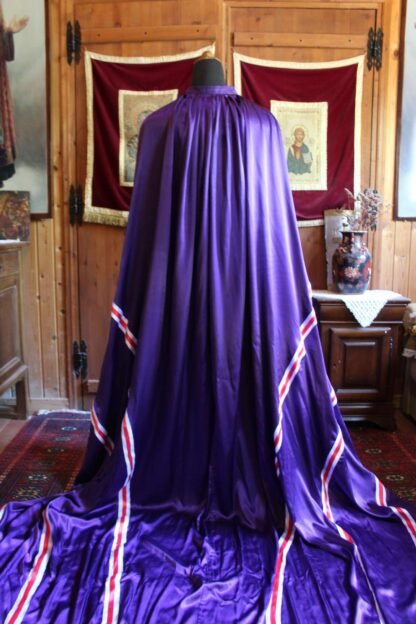 Bishop's Mantle (Mandyas / Mantiya) - Royal Purple with Golden Crosses - Monastic Handmade - Image 6