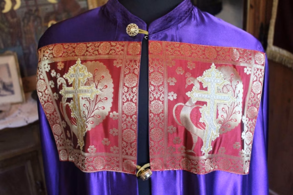 IMG_0764 Orthodox Bishop's Mantle (Mandyas) – Royal Purple Monastic Vestment