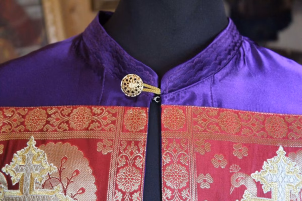 IMG_0765 Orthodox Bishop's Mantle (Mandyas) – Royal Purple Monastic Vestment