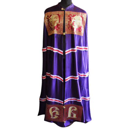Bishop's Mantle (Mandyas / Mantiya) - Royal Purple with Golden Crosses - Monastic Handmade