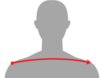 Diagram showing how to measure shoulder width from bone to bone