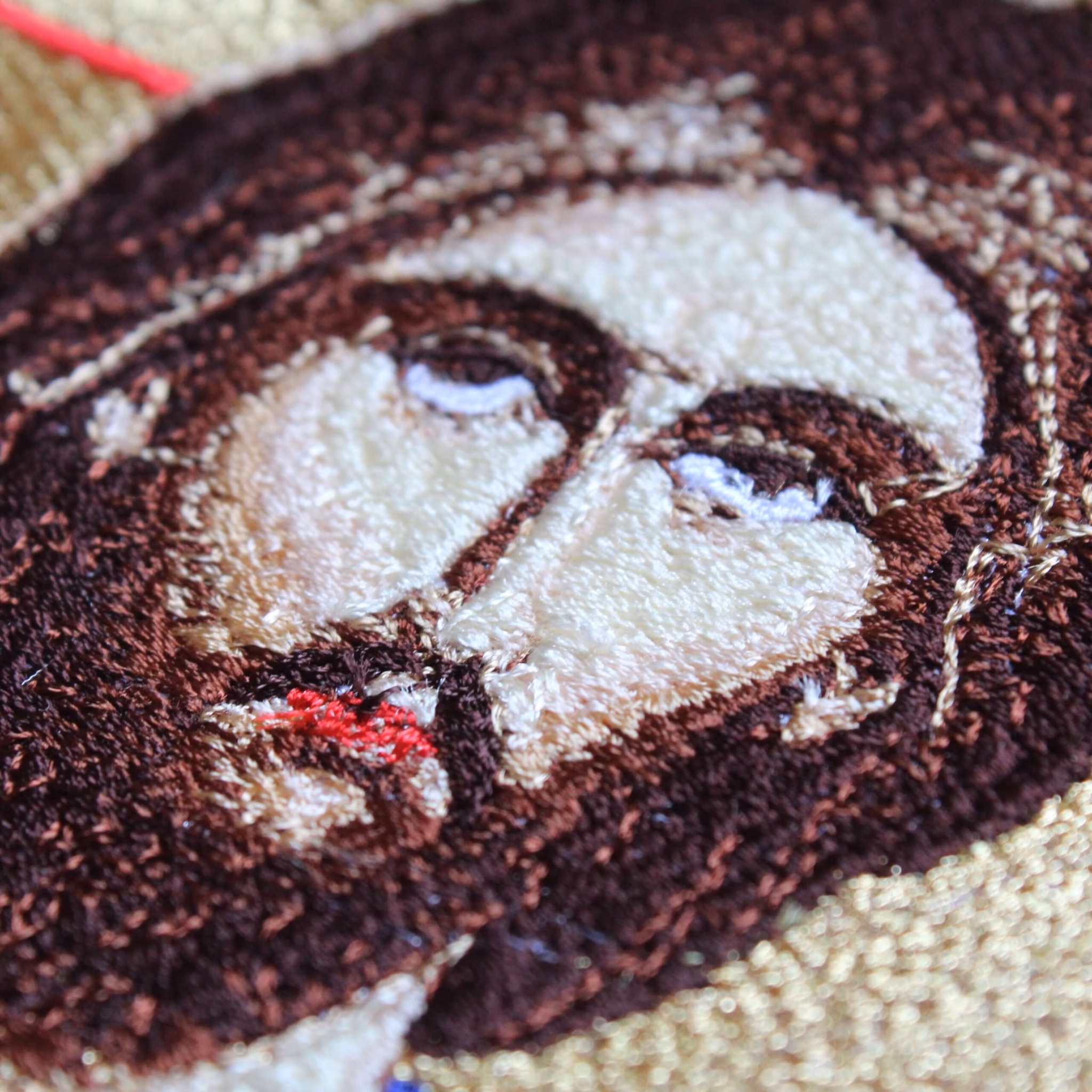 Close up of Christ Embroidery Theotokos Full-Body Embroidered Icon Applique