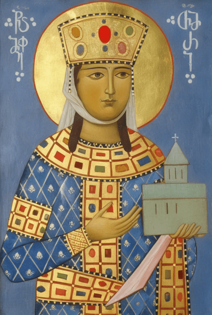 An icon of St. Tamara of Georgia.