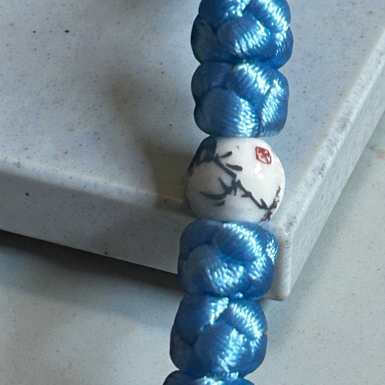 Baby Blue 100-Knot Satin Prayer Rope (Komboskini) – Handcrafted by the Abbot - Image 5