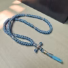 Azure Blue 100-Knot Satin Orthodox Prayer Rope (Komboskini)