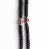 Black 100-Knot Satin Prayer Rope (Komboskini) with Theotokos Cross & Red Tassel