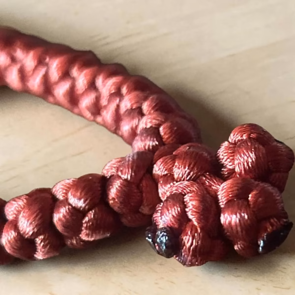 burgundy-50-knot-satin-prayer-rope-china-beads-4 Burgundy 50-Knot Satin Prayer Rope (Komboskini) with China Pattern Beads