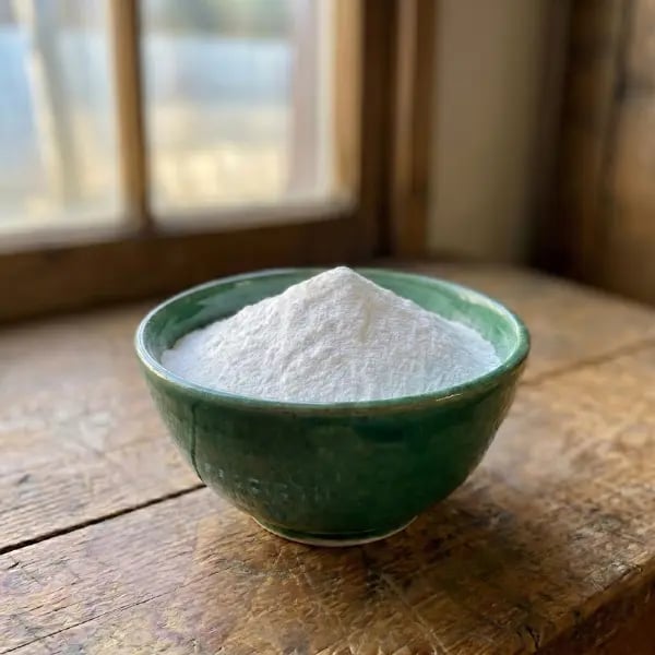 A bowl of pure magnesia powder for Greek incense making.