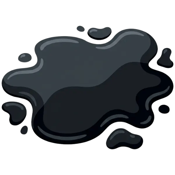 A pool of black, greasy oil.